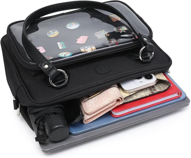 CHERRY SAUCE Oxford Ita Bag Crossbody Shoulder Bag Satchel Messenger Backpack Multi-Purpose Pins Display - Image 4